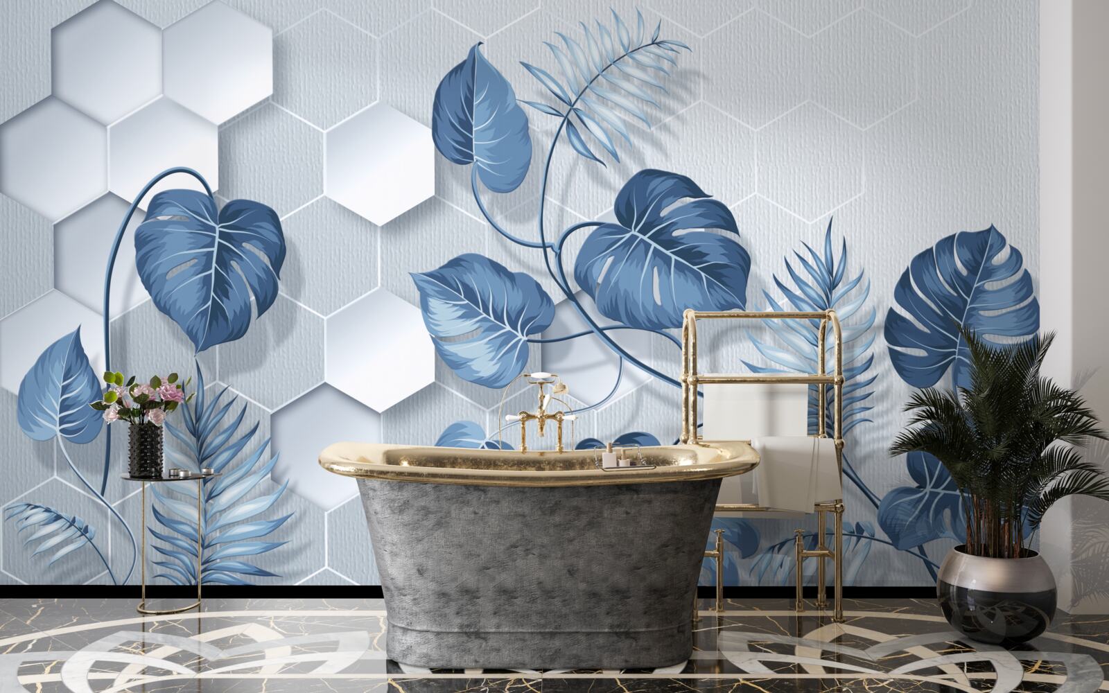 Fototapeta monstera na nieokreślonym tle