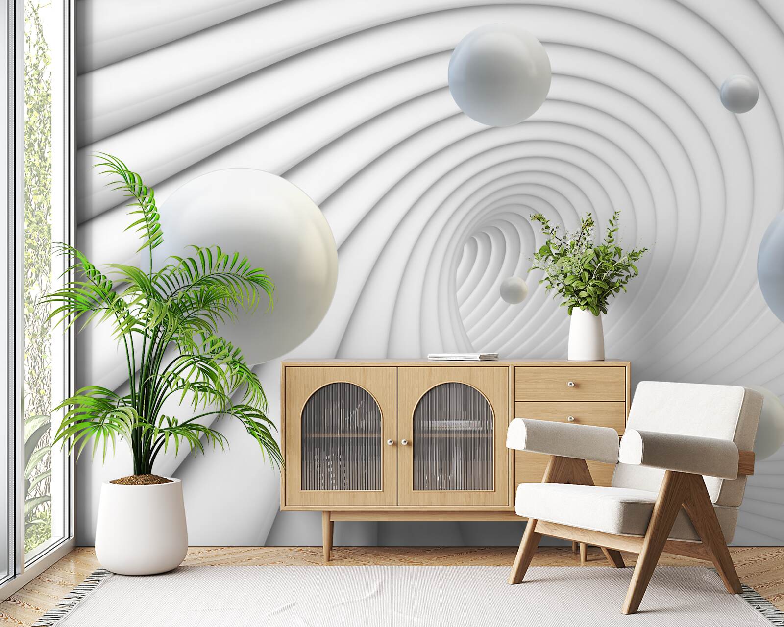 Fototapeta białe kulki unoszą się gładko w powietrzu