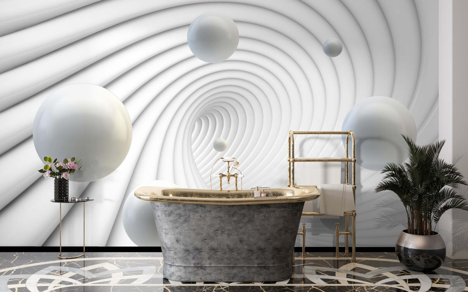 Fototapeta białe kulki unoszą się gładko w powietrzu