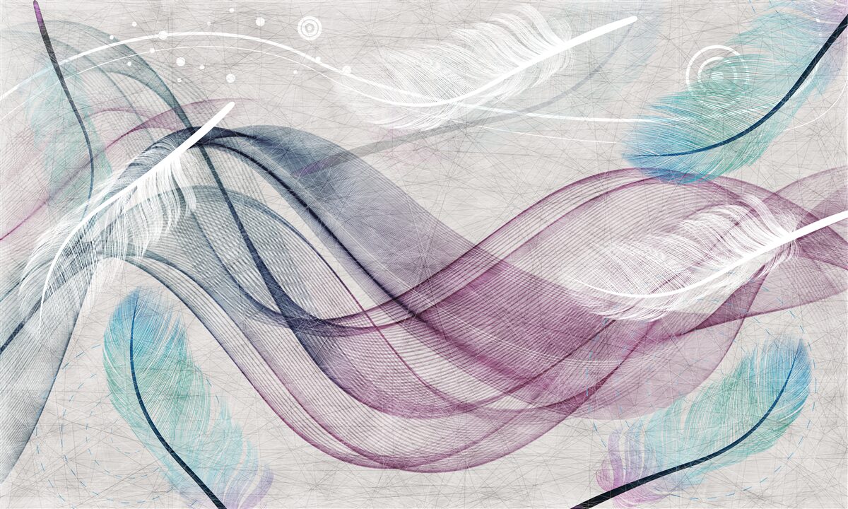 Fototapeta abstrakcja w kolorach piór i fal