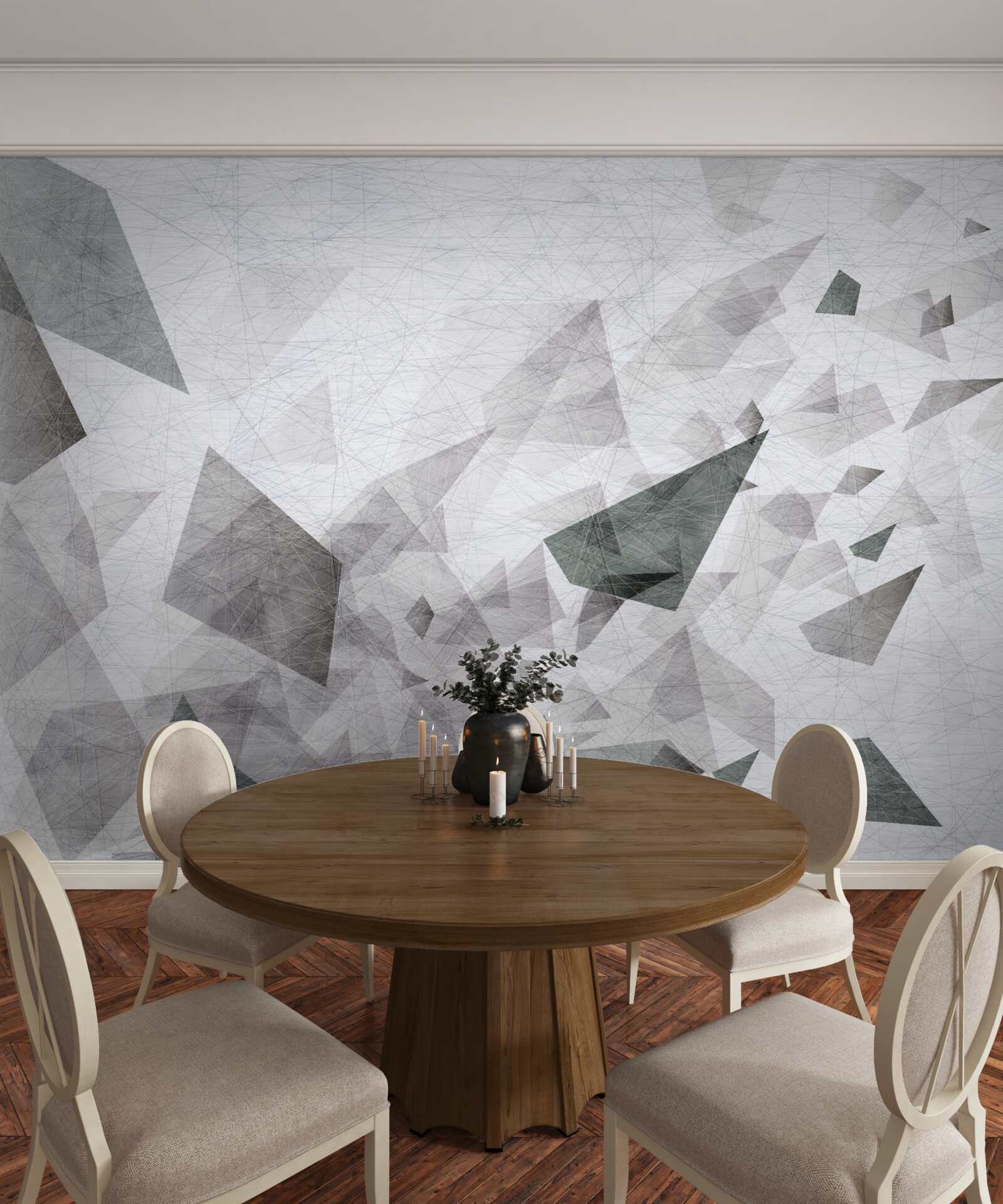 Fototapeta szare tło z abstrakcyjnym wzorem nici