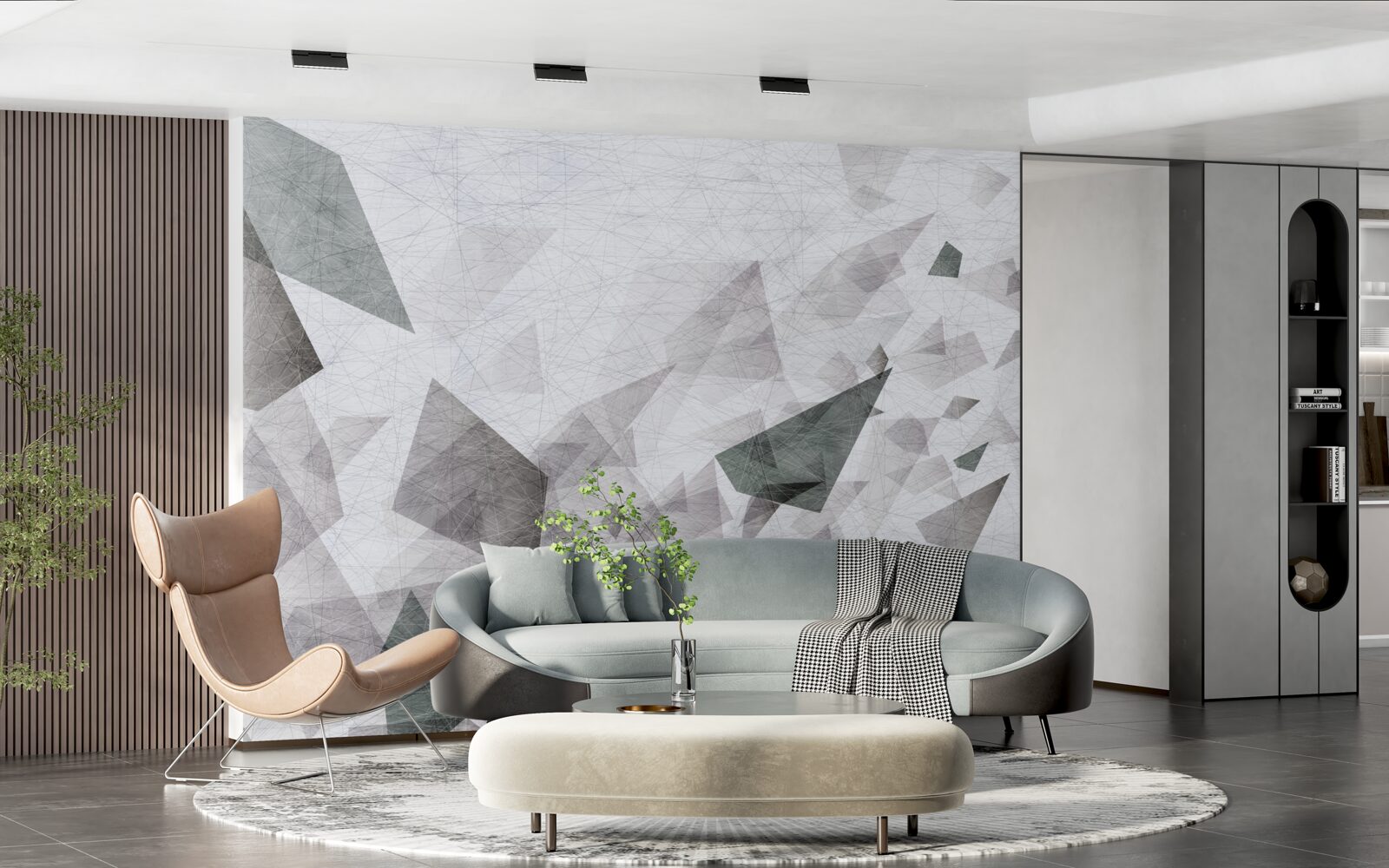 Fototapeta szare tło z abstrakcyjnym wzorem nici