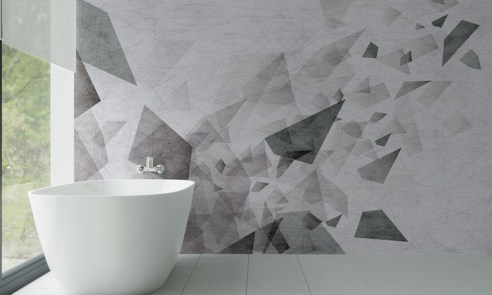 Fototapeta szare tło z abstrakcyjnym wzorem nici