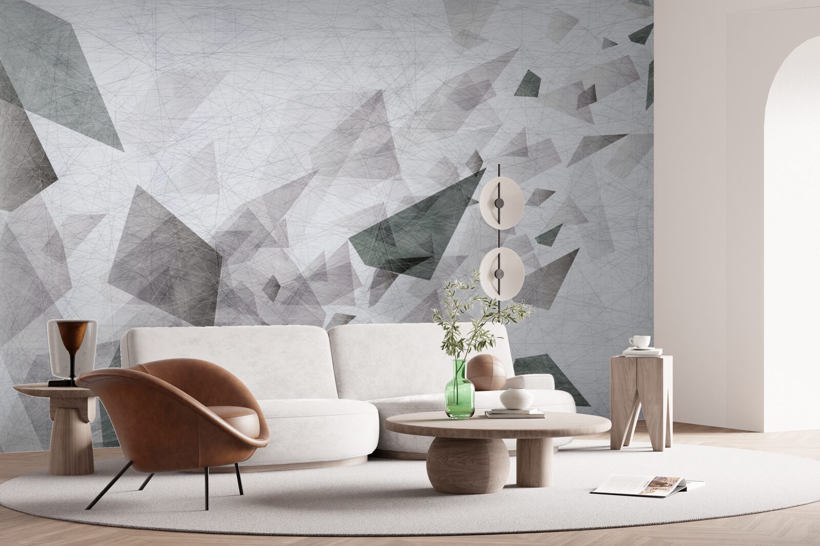 Fototapeta szare tło z abstrakcyjnym wzorem nici