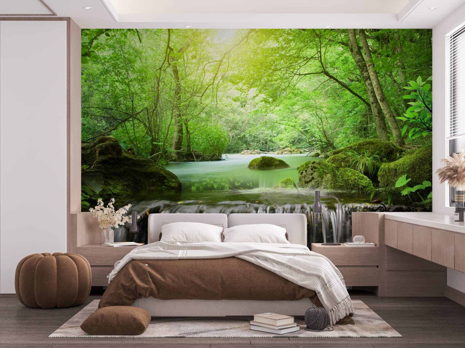 Fototapeta promienie słońca docierają do wodospadu