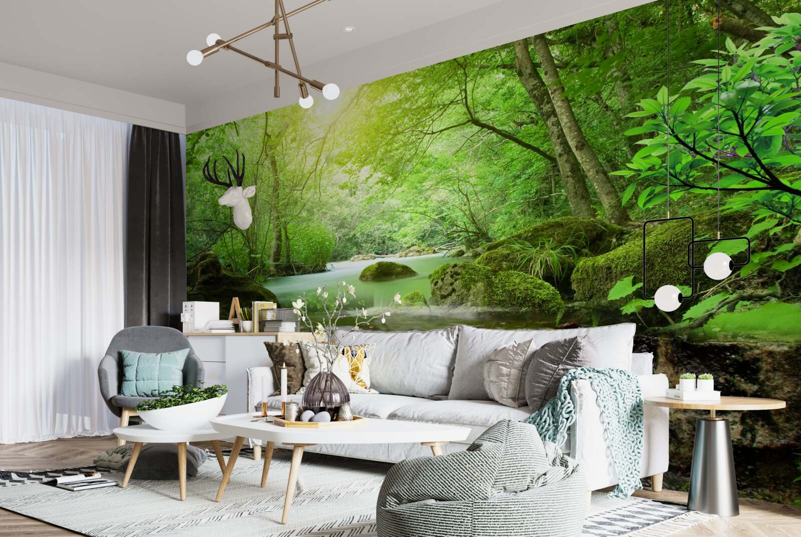 Fototapeta promienie słońca docierają do wodospadu