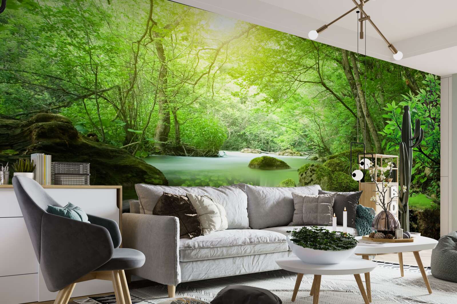 Fototapeta promienie słońca docierają do wodospadu