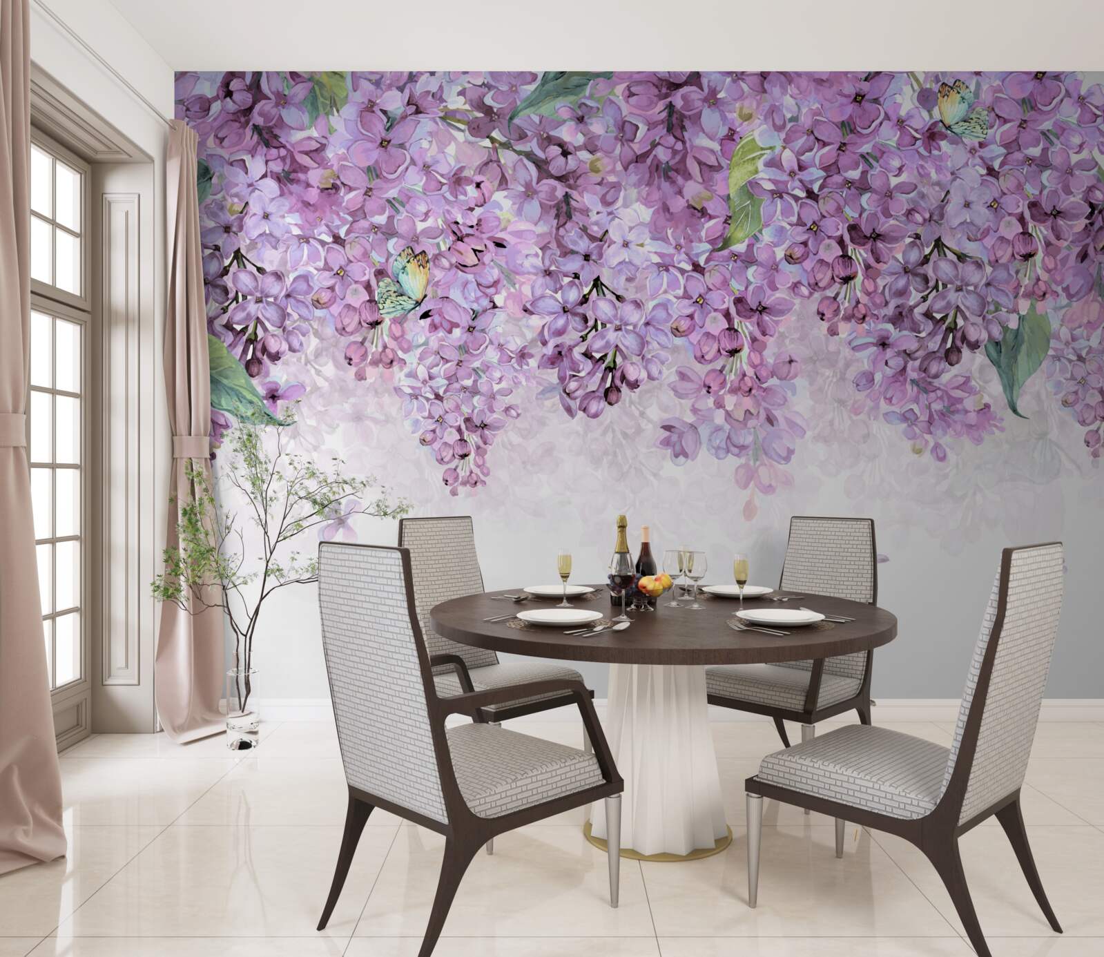 Fototapeta jasnofioletowa liliowa ściana