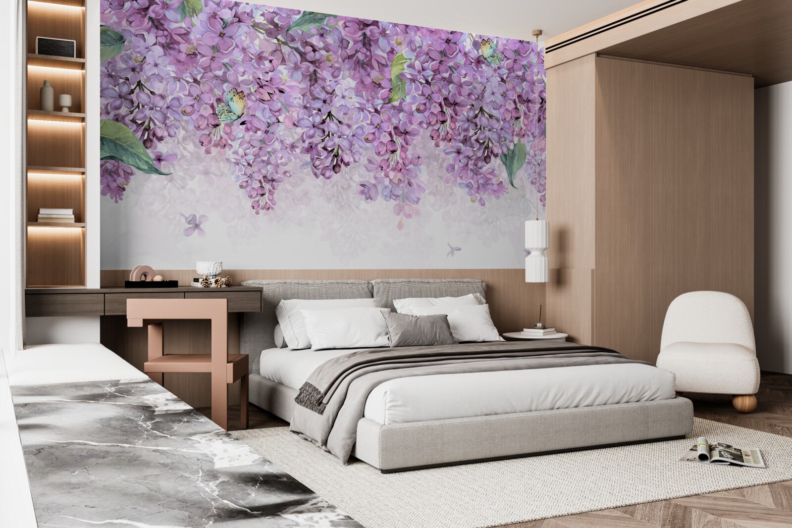 Fototapeta jasnofioletowa liliowa ściana