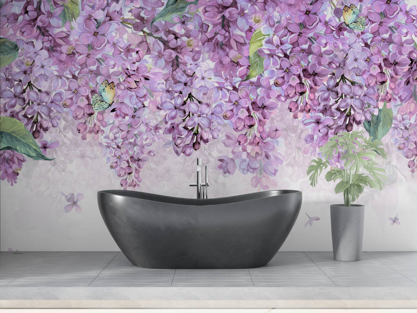 Fototapeta jasnofioletowa liliowa ściana