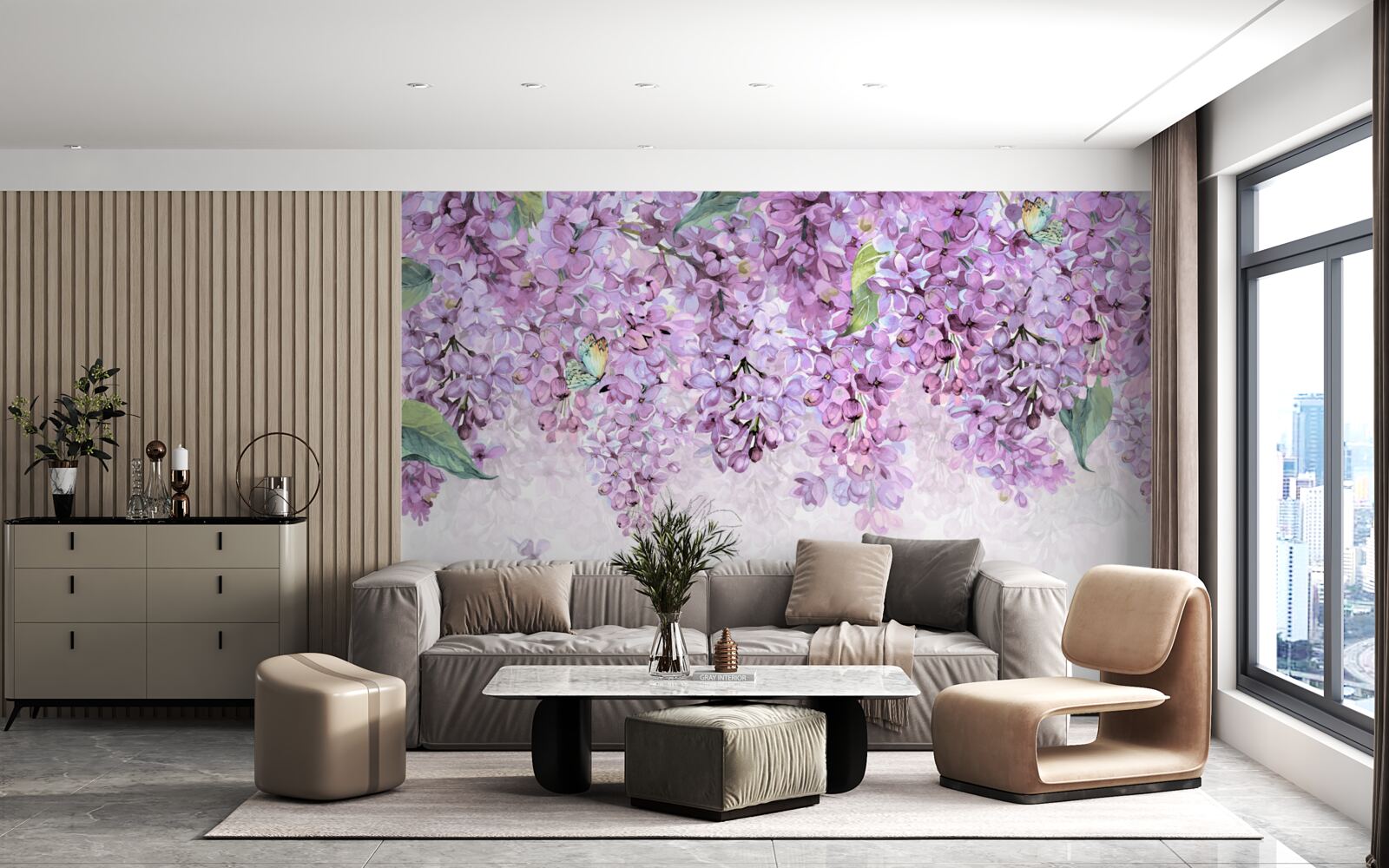 Fototapeta jasnofioletowa liliowa ściana