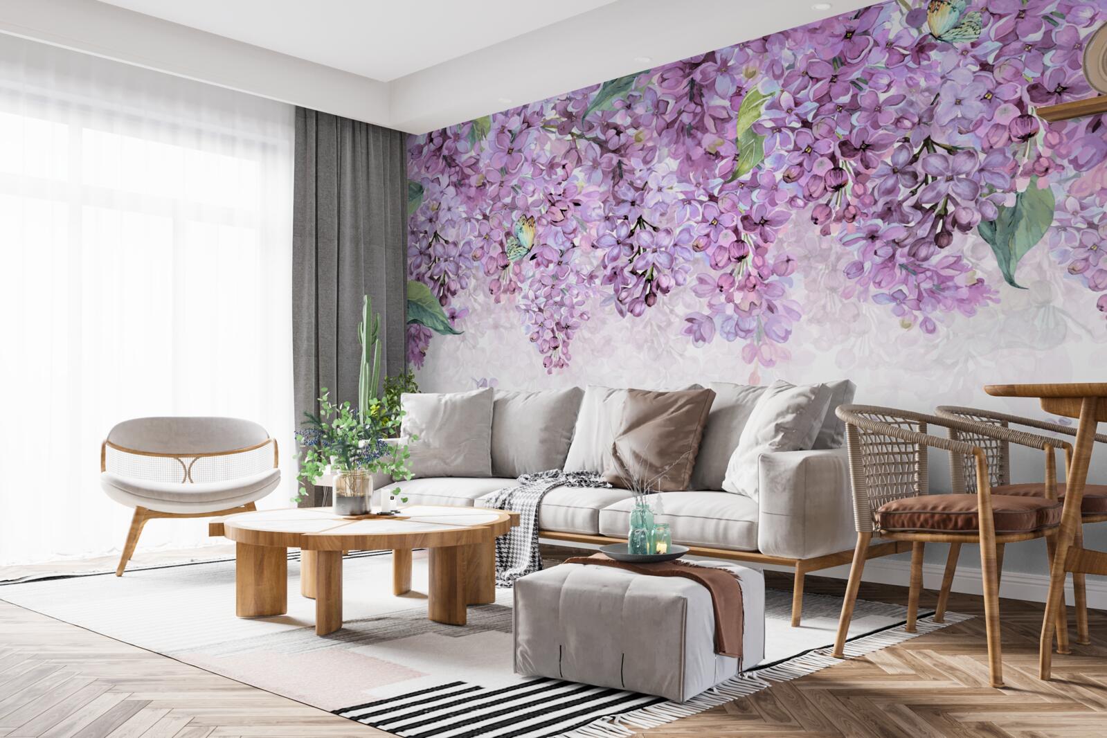 Fototapeta jasnofioletowa liliowa ściana