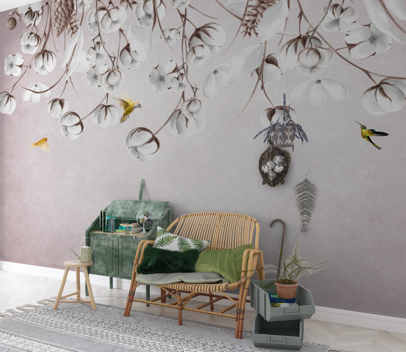 Fototapeta lekka bawełna na białym tle