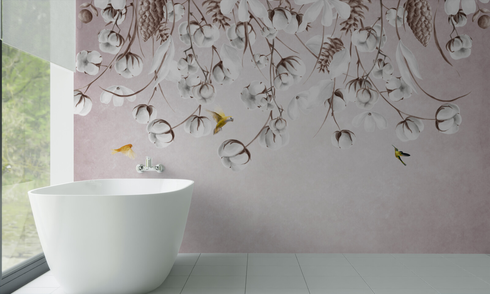 Fototapeta lekka bawełna na białym tle