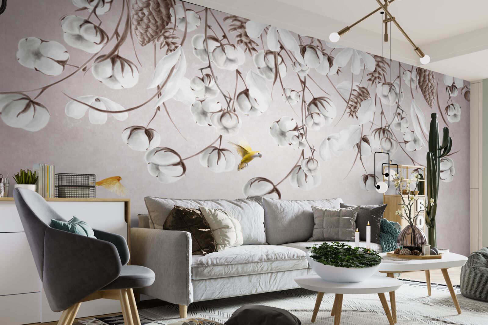 Fototapeta lekka bawełna na białym tle