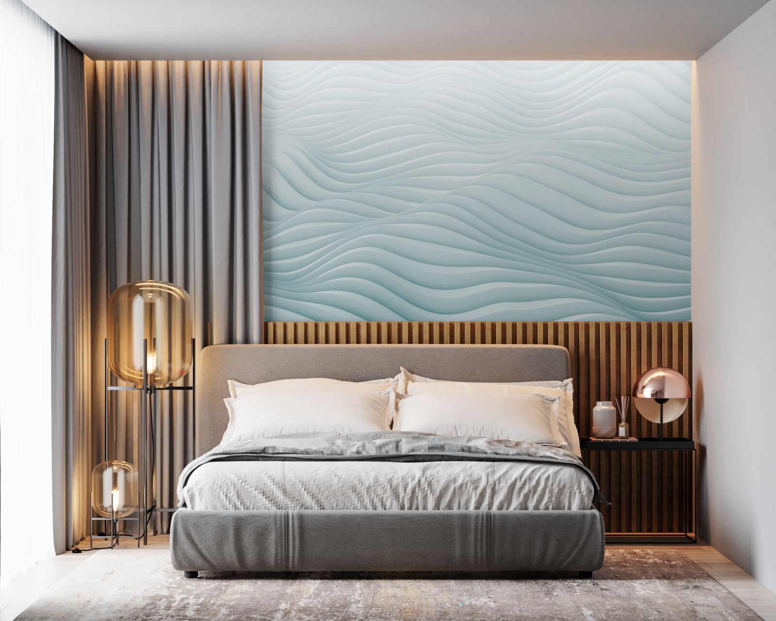 Fototapeta abstrakcja gładkich fal morskich