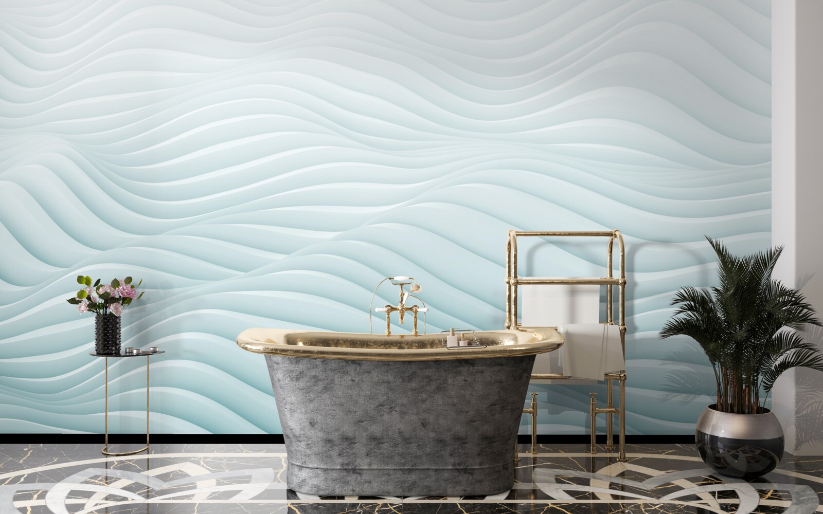 Fototapeta abstrakcja gładkich fal morskich