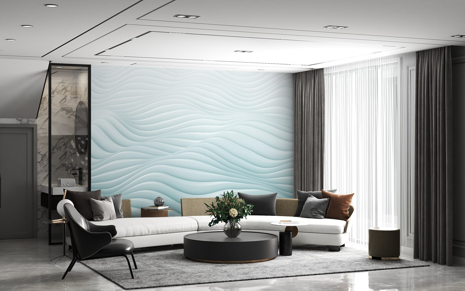 Fototapeta abstrakcja gładkich fal morskich