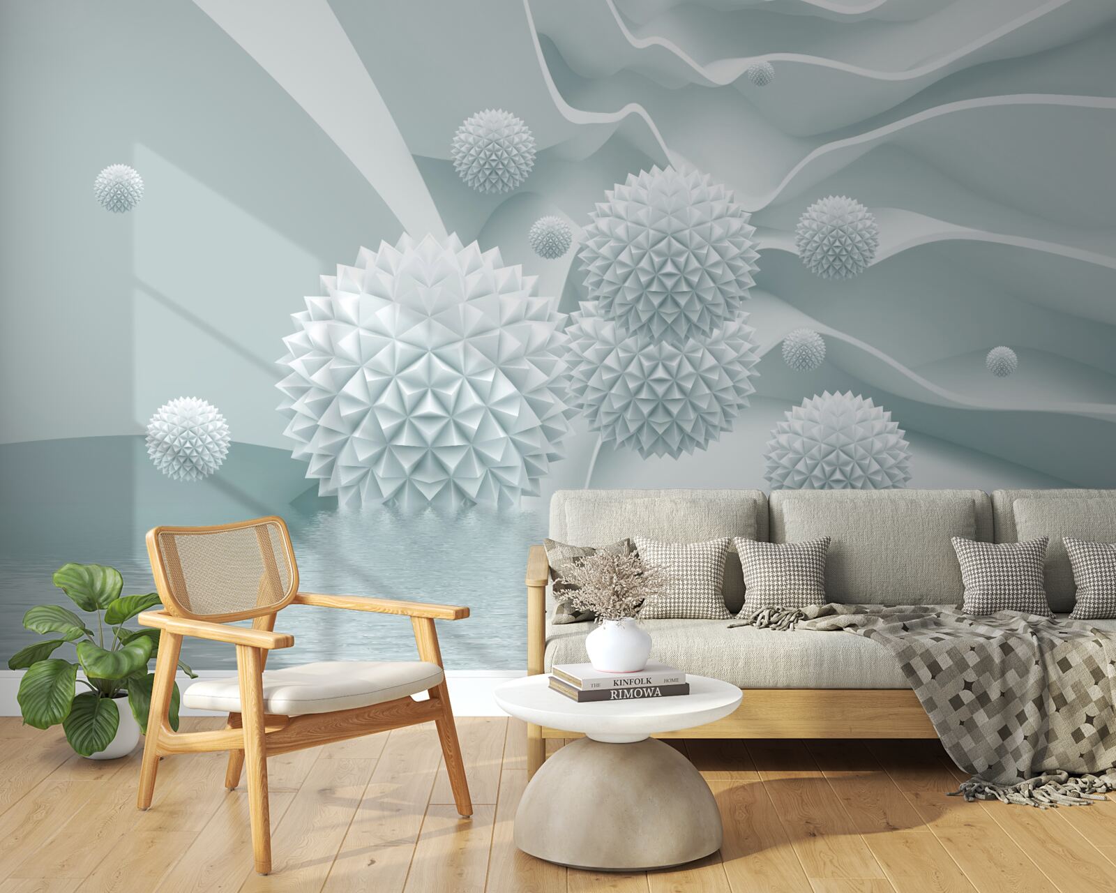 Fototapeta kule są białe i ostre, unoszą się w stanie nieważkości