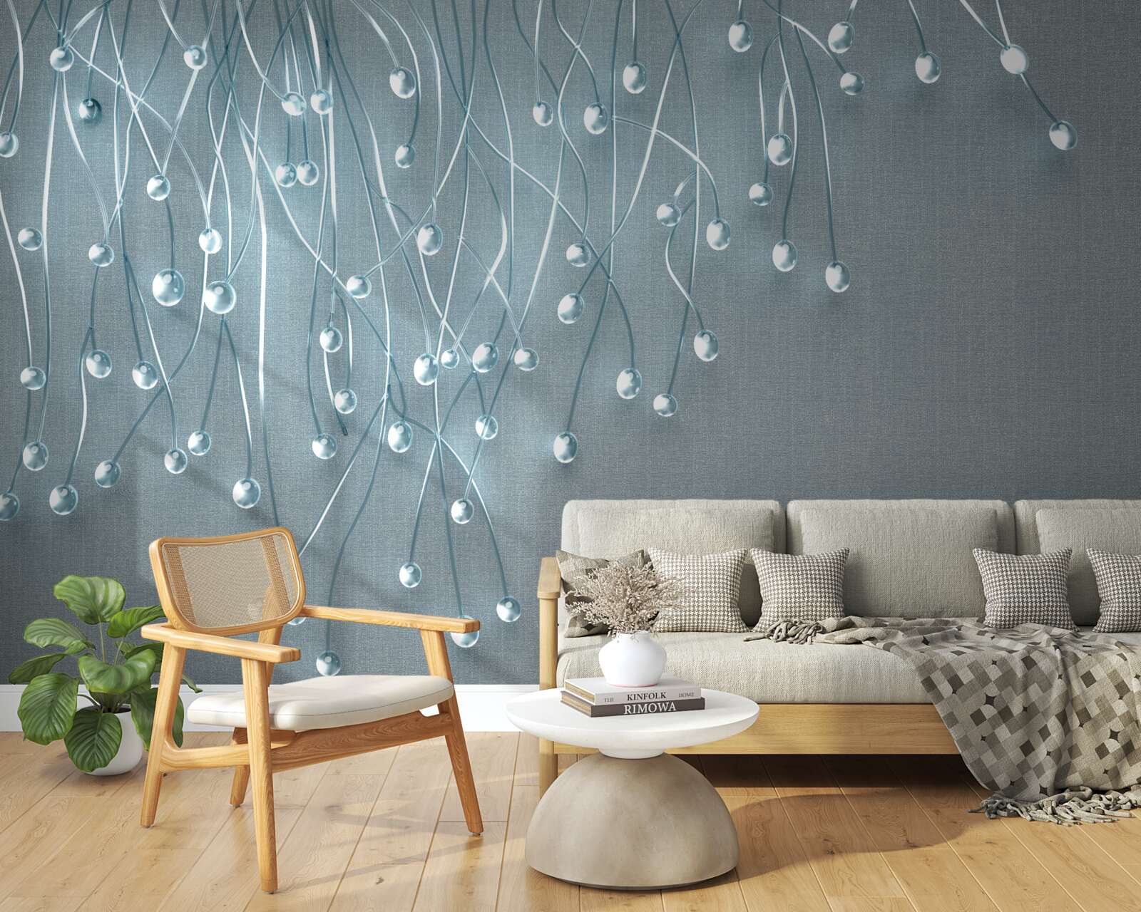 Fototapeta abstrakcyjne obrazy pionowo ułożonych kwiatów na gałęziach