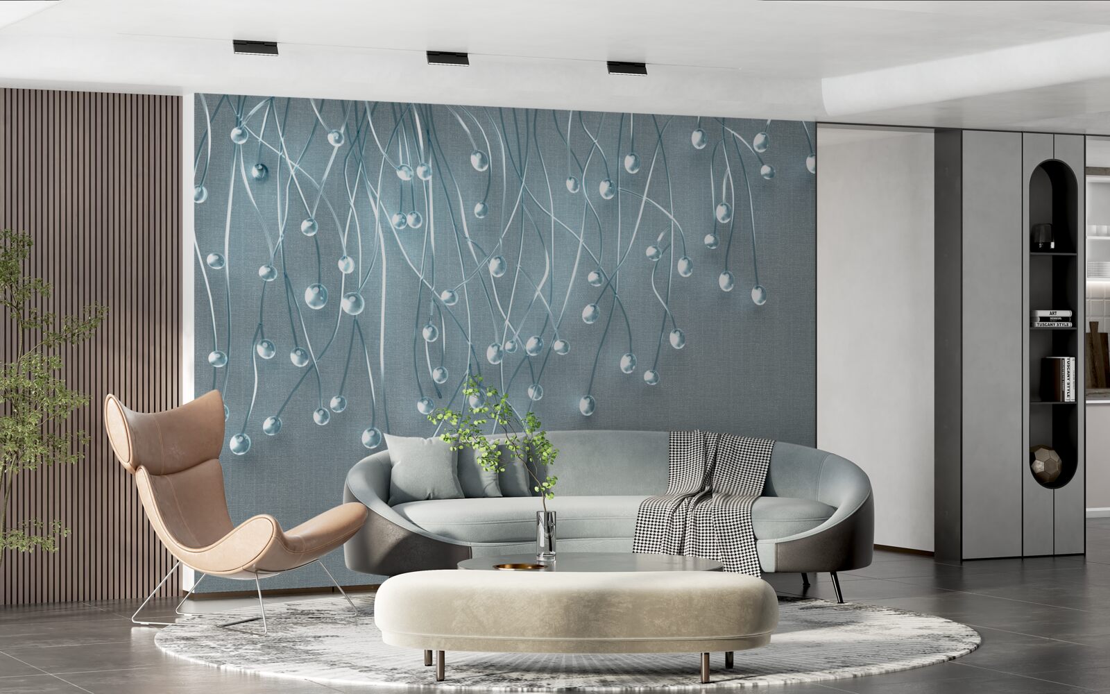 Fototapeta abstrakcyjne obrazy pionowo ułożonych kwiatów na gałęziach