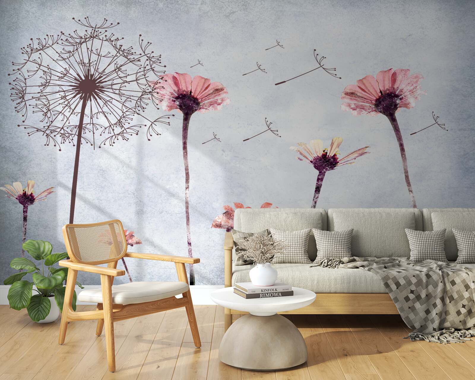 Fototapeta maki i gerbery pod silnymi podmuchami wiatru