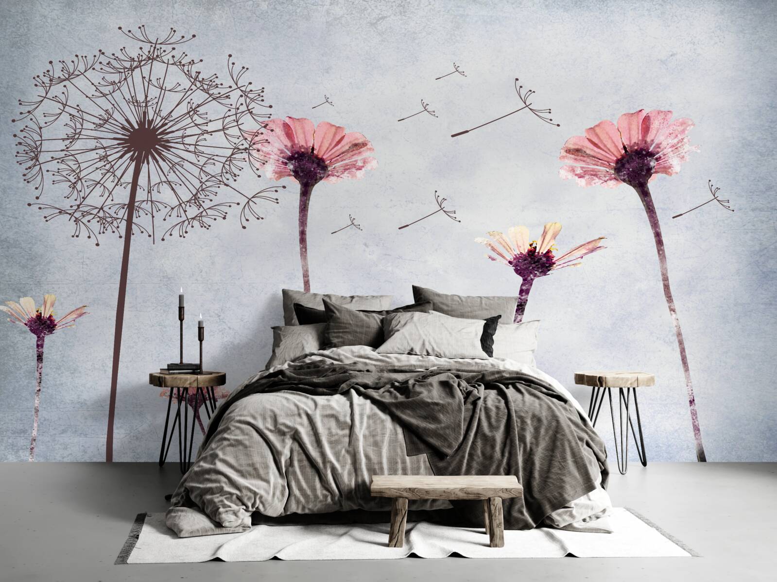 Fototapeta maki i gerbery pod silnymi podmuchami wiatru