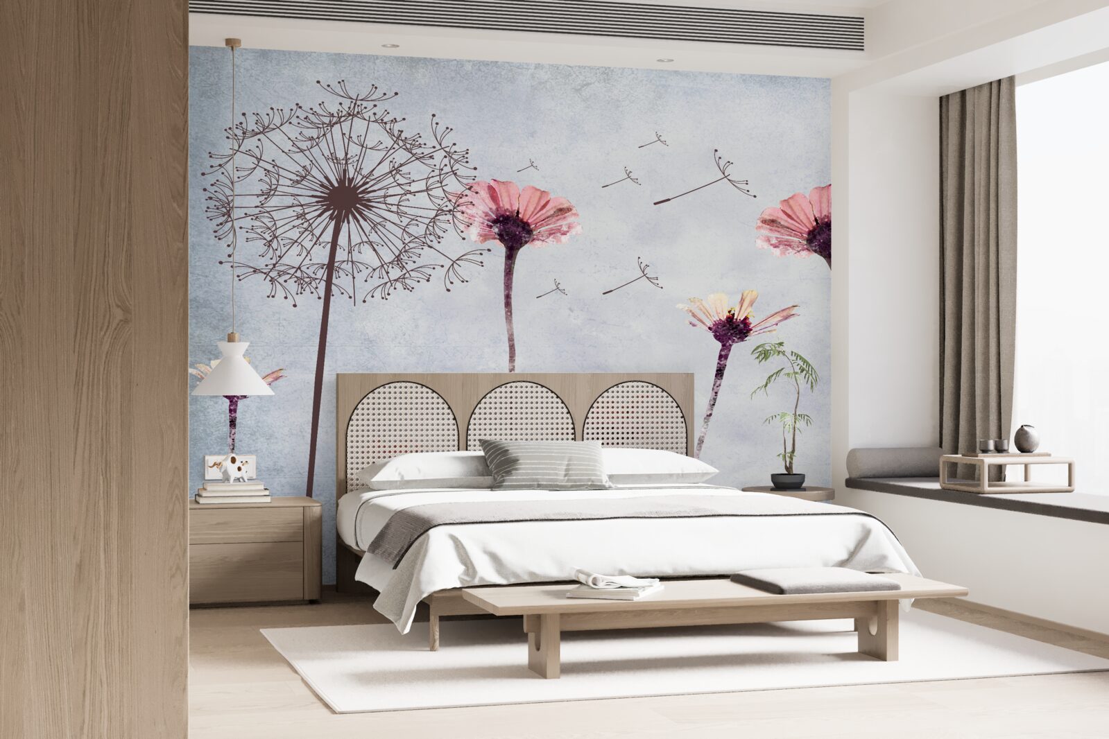 Fototapeta maki i gerbery pod silnymi podmuchami wiatru