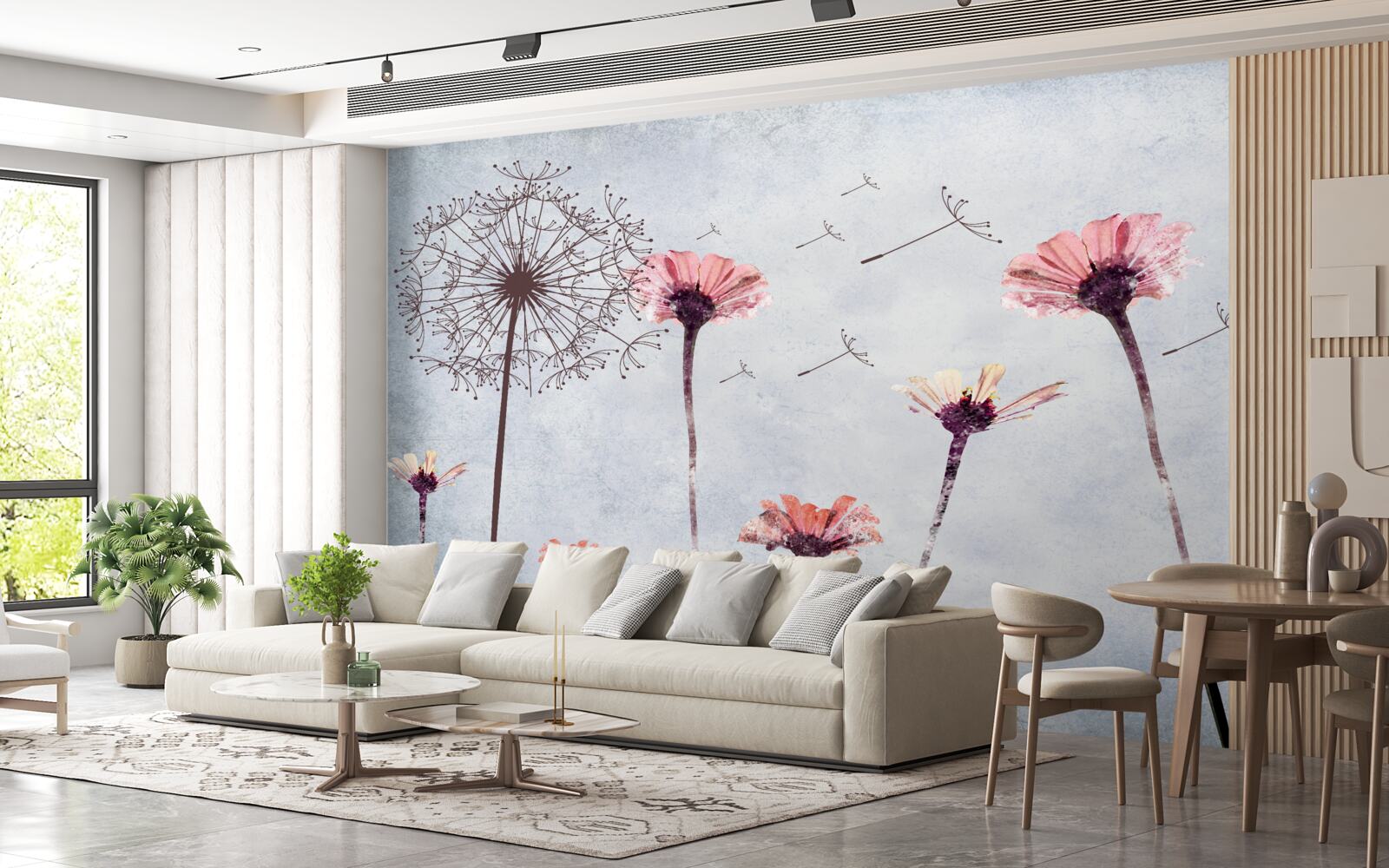 Fototapeta maki i gerbery pod silnymi podmuchami wiatru