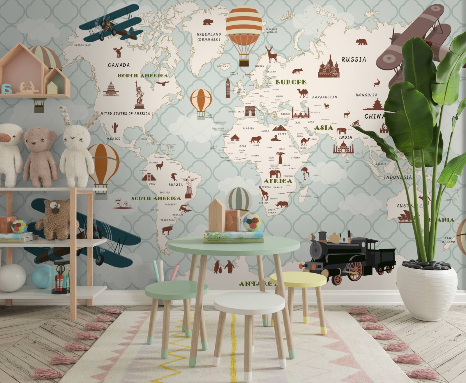 Fototapeta mapa świata dzieci