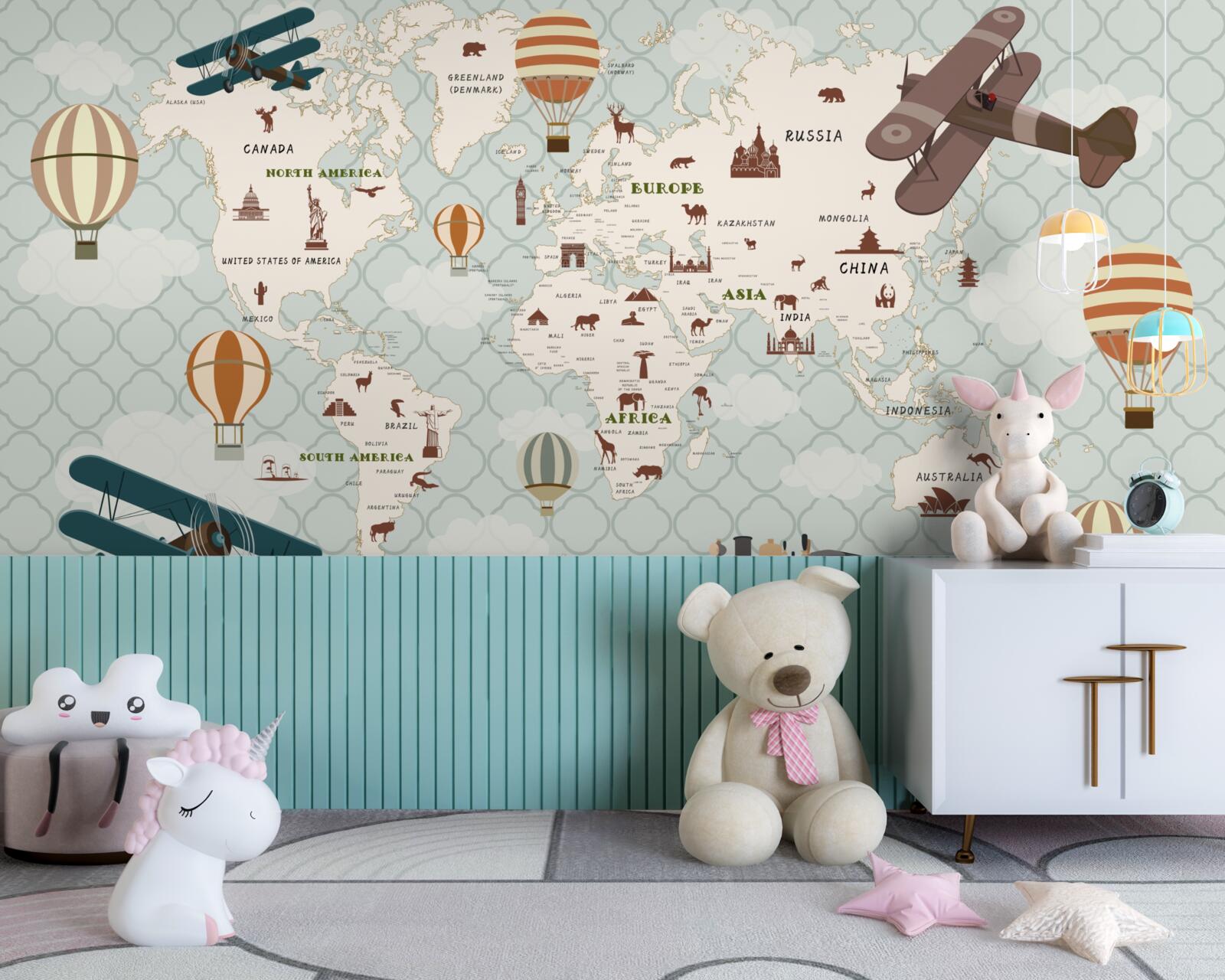 Fototapeta mapa świata dzieci