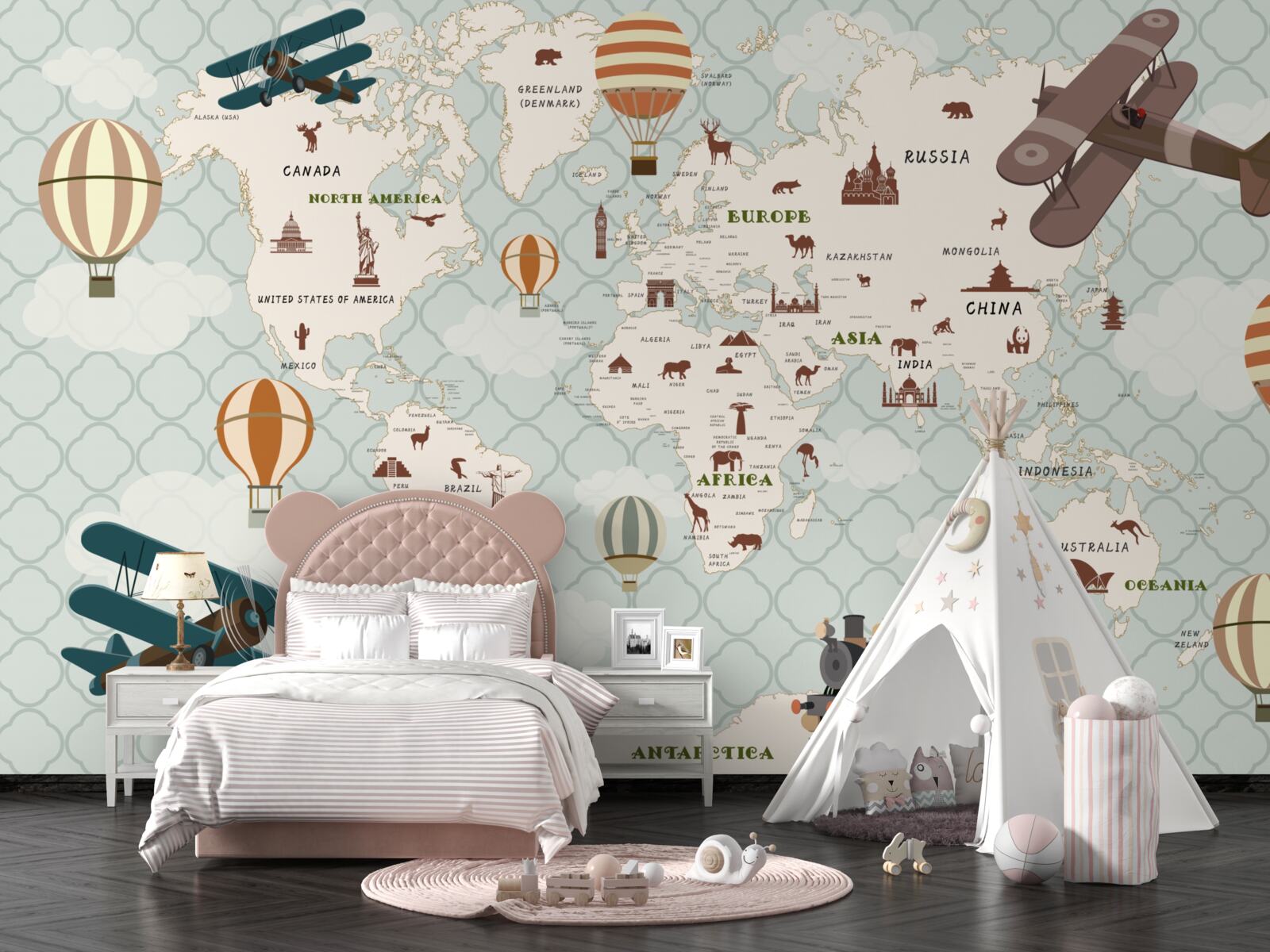 Fototapeta mapa świata dzieci