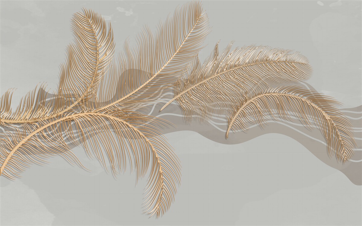 Fototapeta złote liście palm tropikalnych