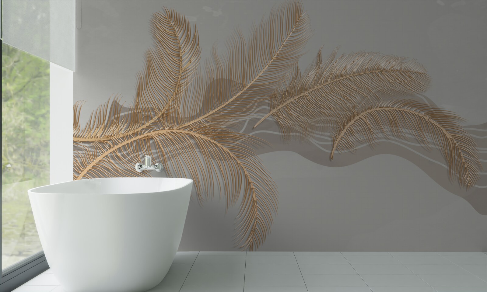 Fototapeta złote liście palm tropikalnych