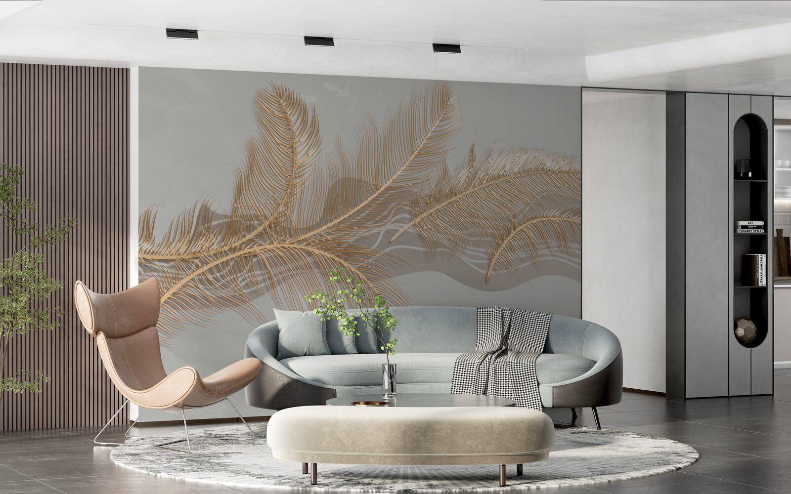 Fototapeta złote liście palm tropikalnych