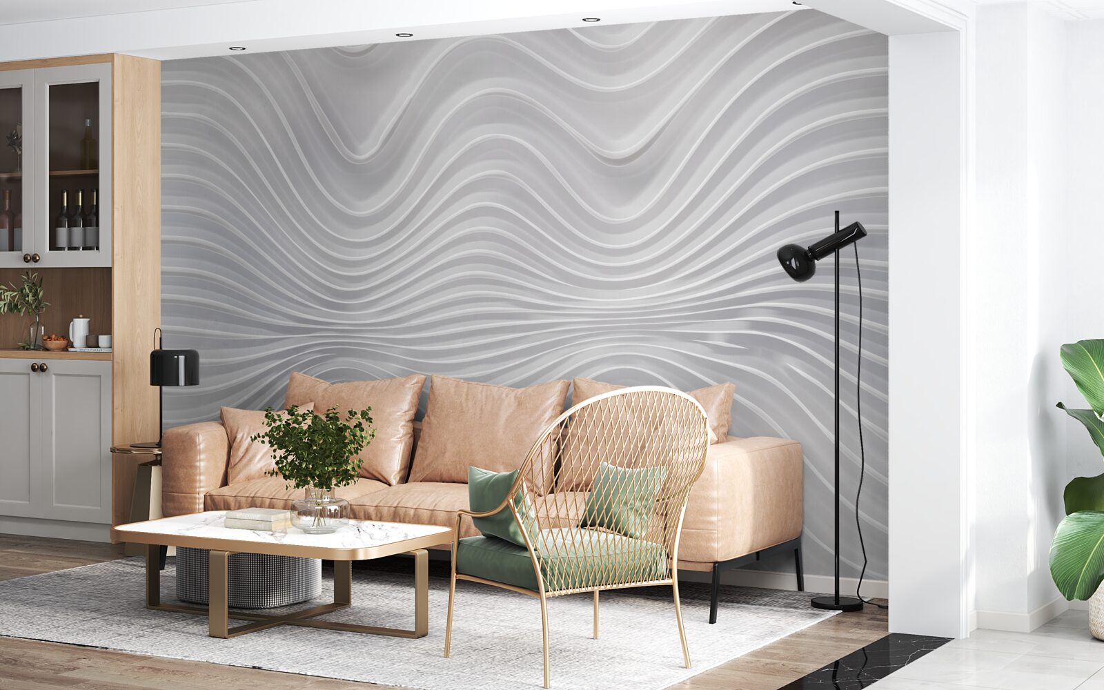 Fototapeta fale rozciągające się do nieskończoności w kierunku poziomym