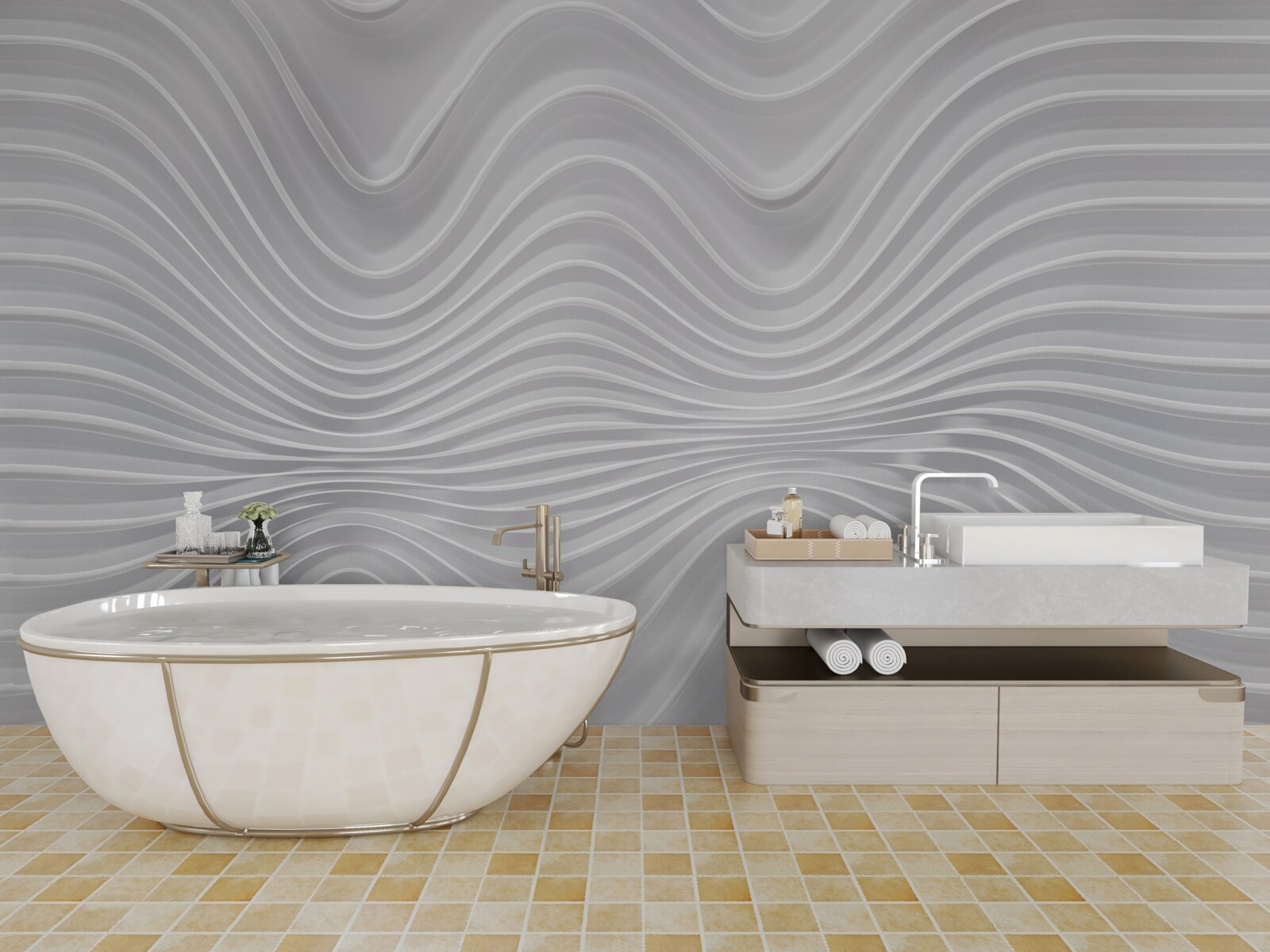 Fototapeta fale rozciągające się do nieskończoności w kierunku poziomym