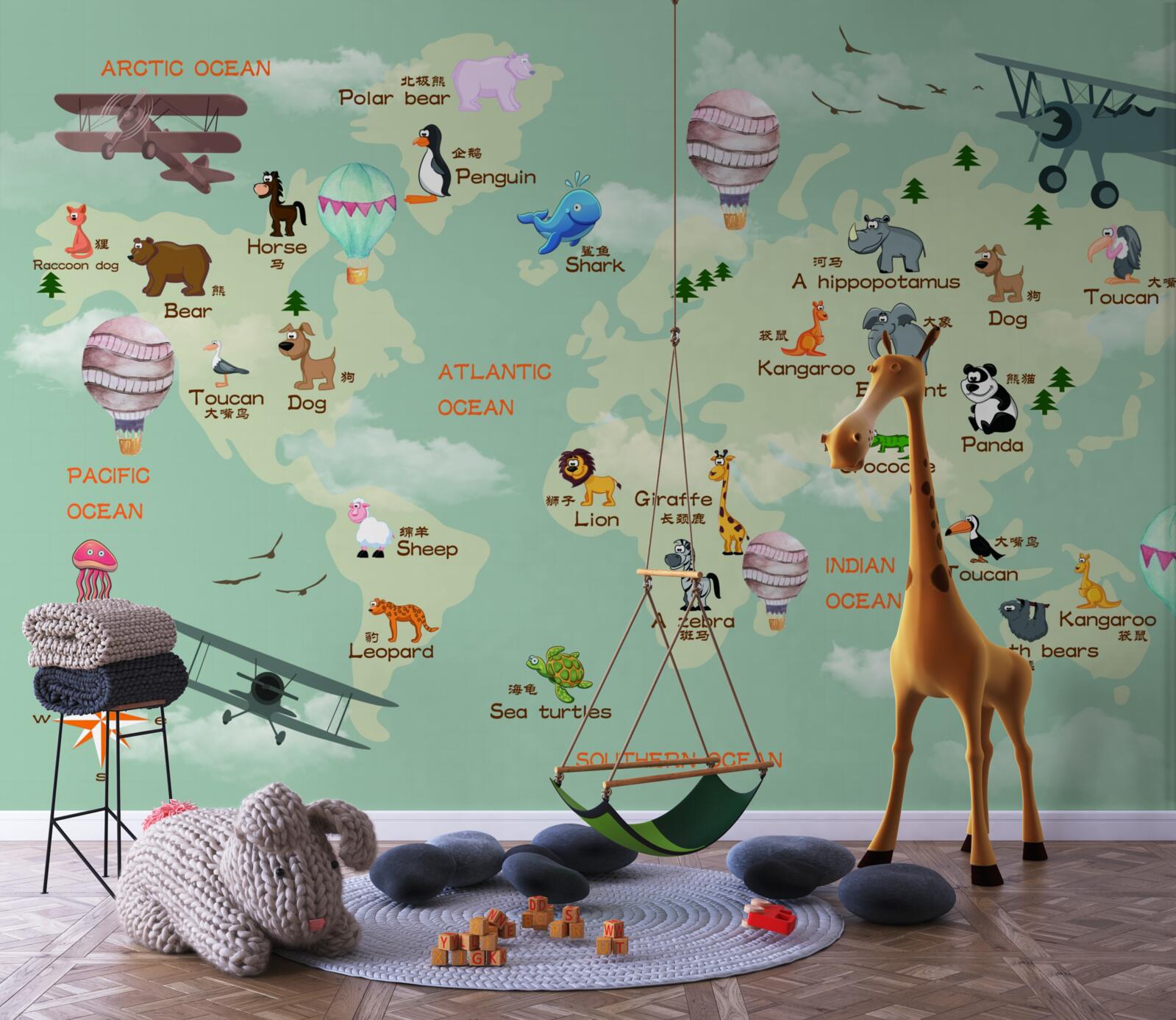 Fototapeta mapa świata dla dzieci