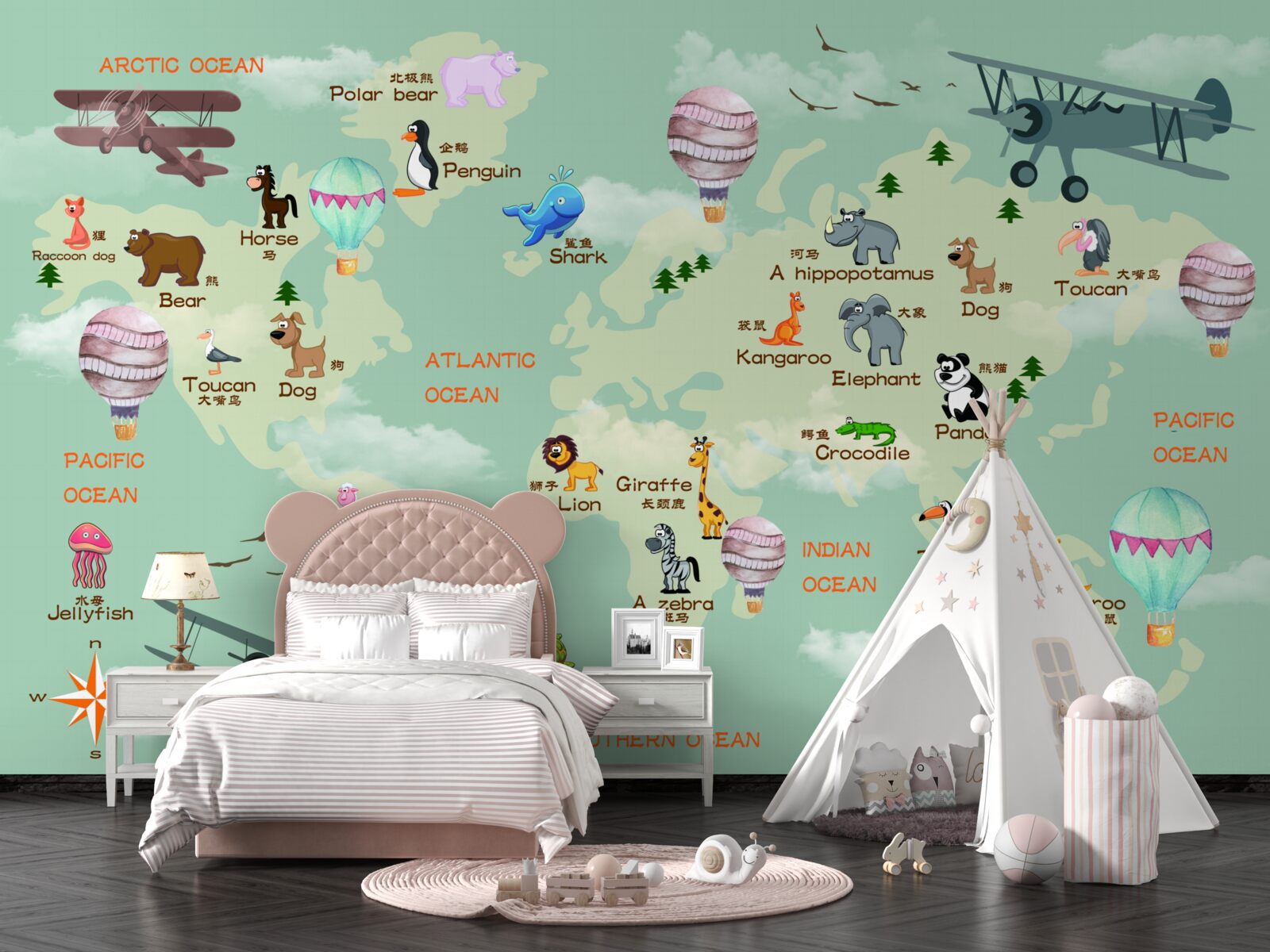 Fototapeta mapa świata dla dzieci