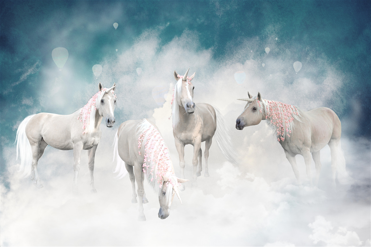 Fototapeta chmury pełne jednorożców