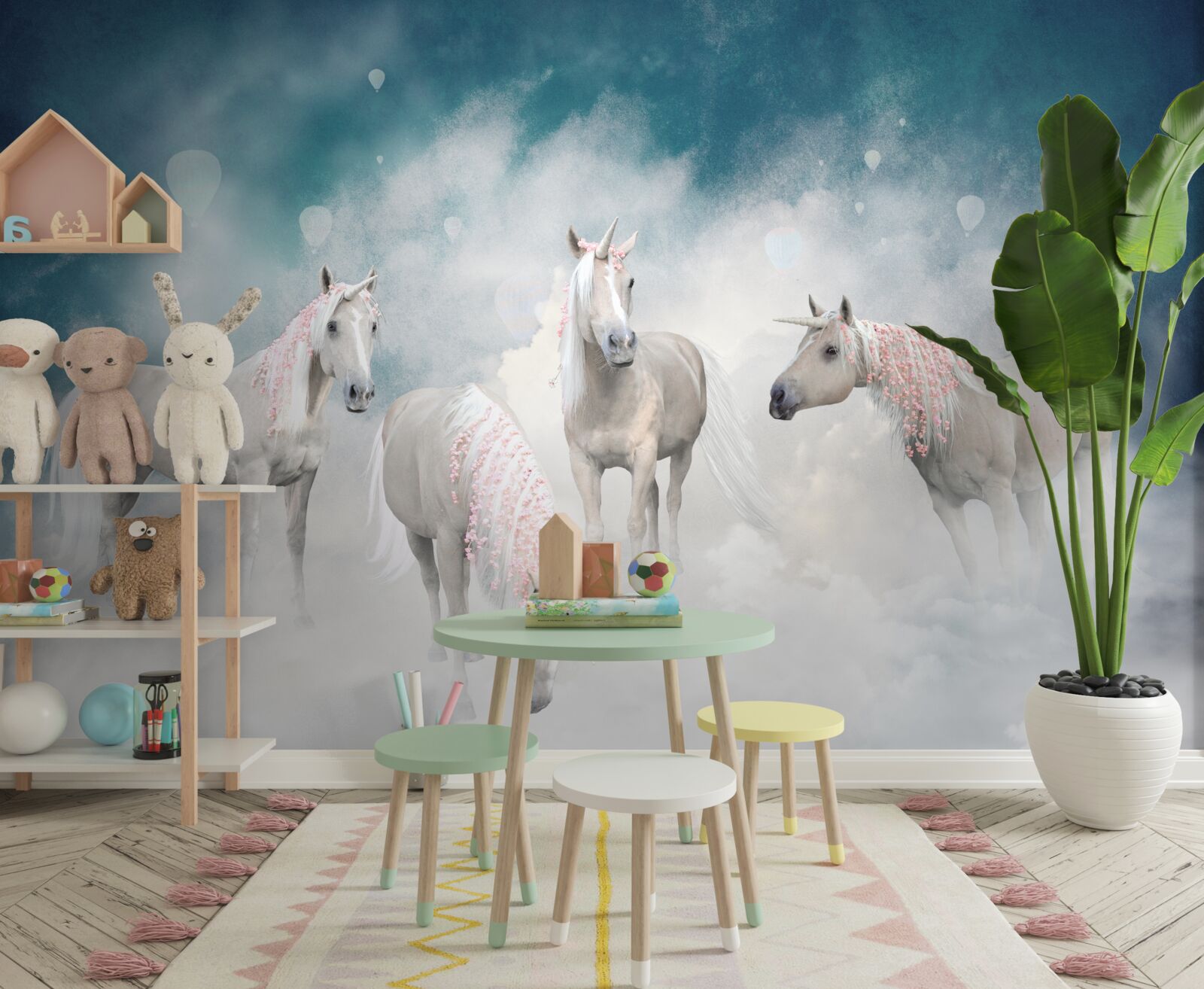 Fototapeta chmury pełne jednorożców