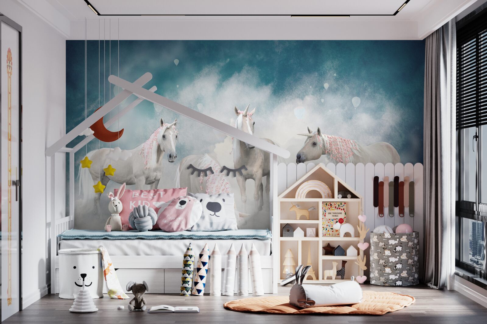 Fototapeta chmury pełne jednorożców