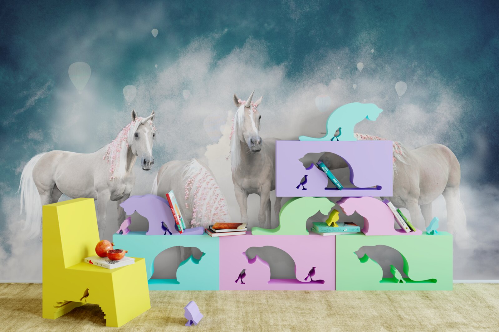 Fototapeta chmury pełne jednorożców