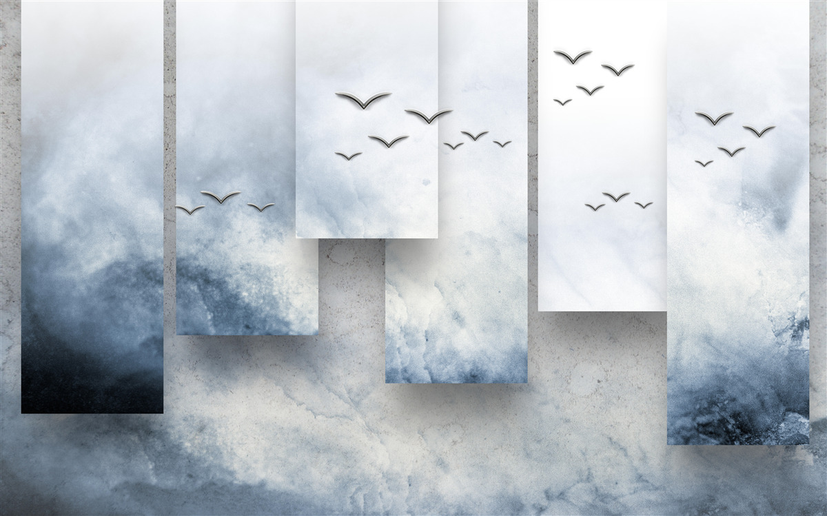 Fototapeta moduły ustępują miejsca ptakom opuszczającym burzę