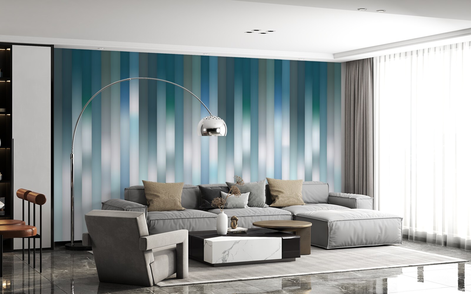 Fototapeta linie biegnące pionowo tworzą gradient w dół