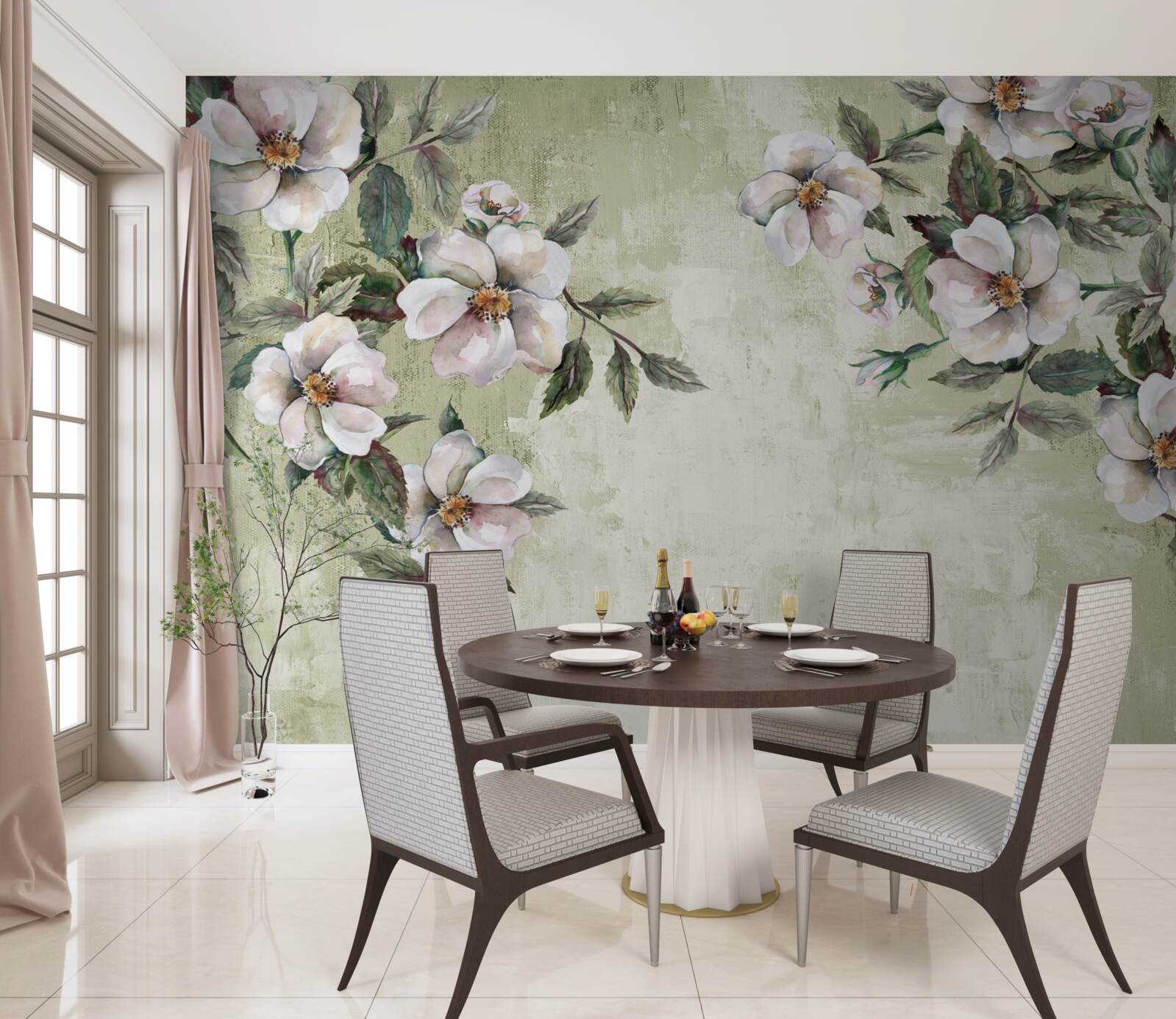 Fototapeta rozłożyste gałęzie śnieżnobiałej magnolii