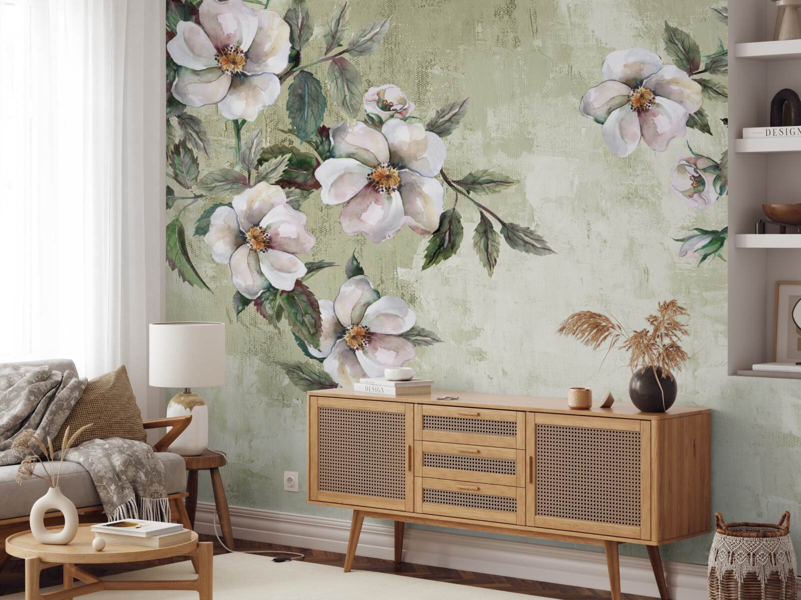 Fototapeta rozłożyste gałęzie śnieżnobiałej magnolii