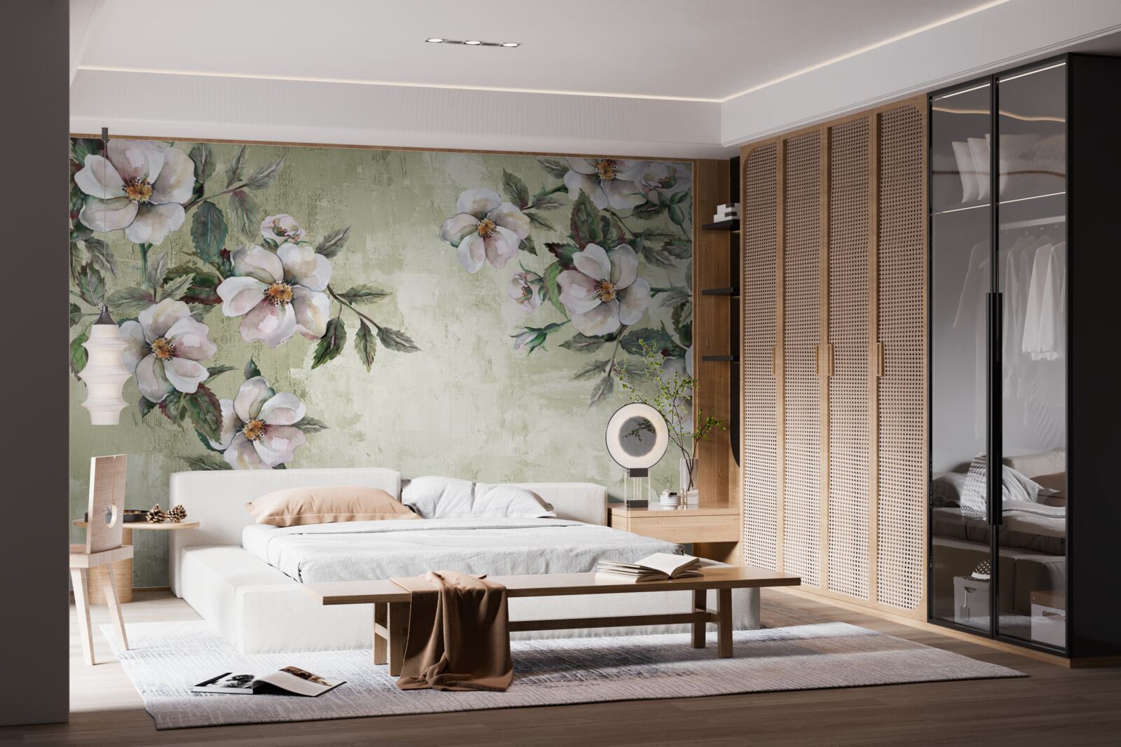 Fototapeta rozłożyste gałęzie śnieżnobiałej magnolii