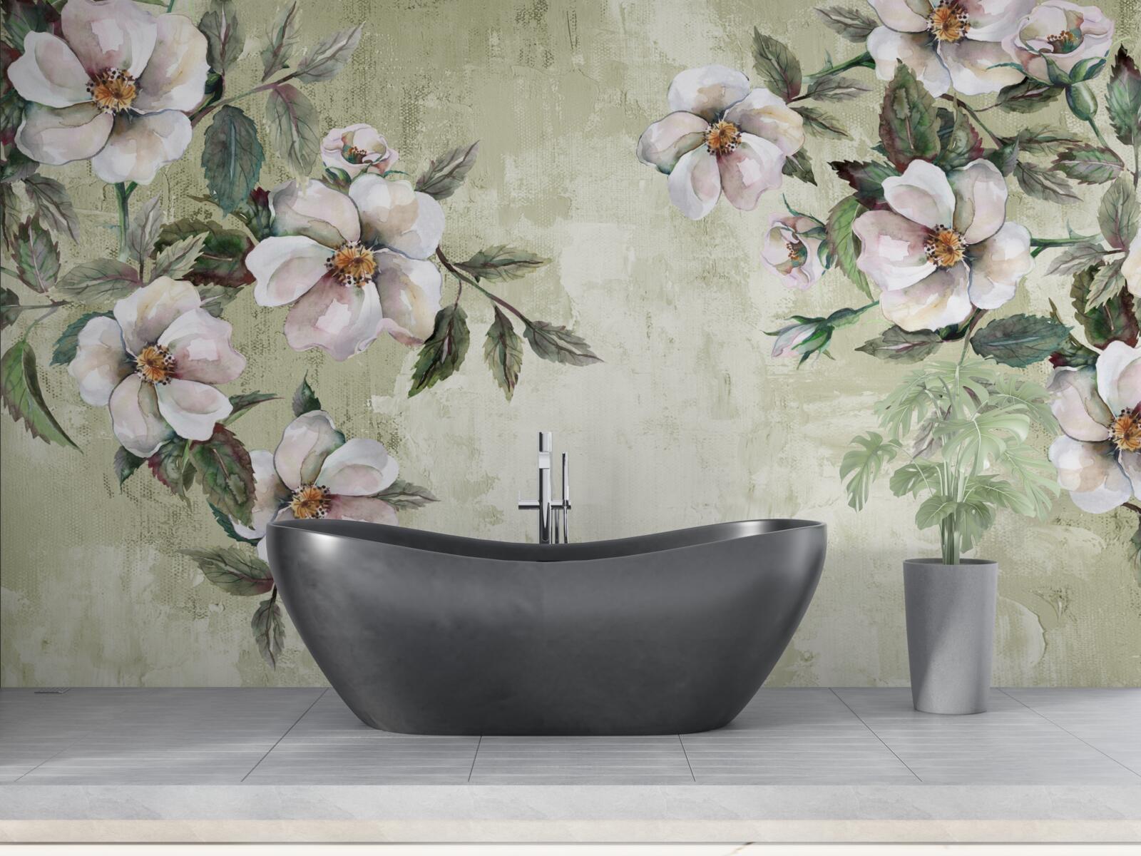 Fototapeta rozłożyste gałęzie śnieżnobiałej magnolii