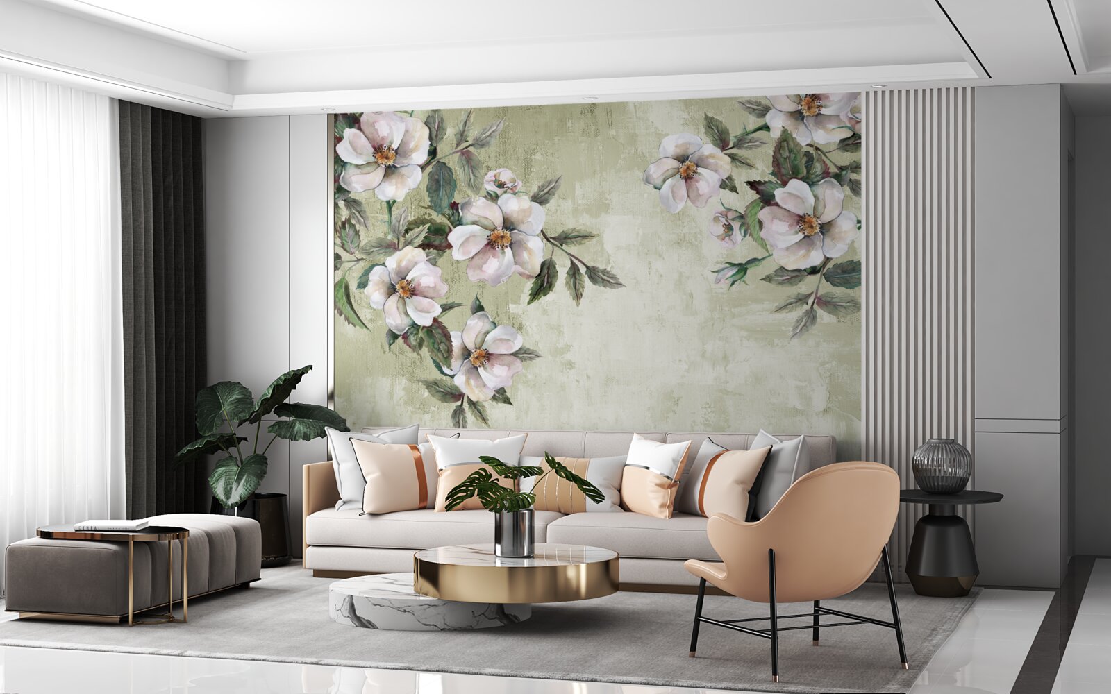 Fototapeta rozłożyste gałęzie śnieżnobiałej magnolii